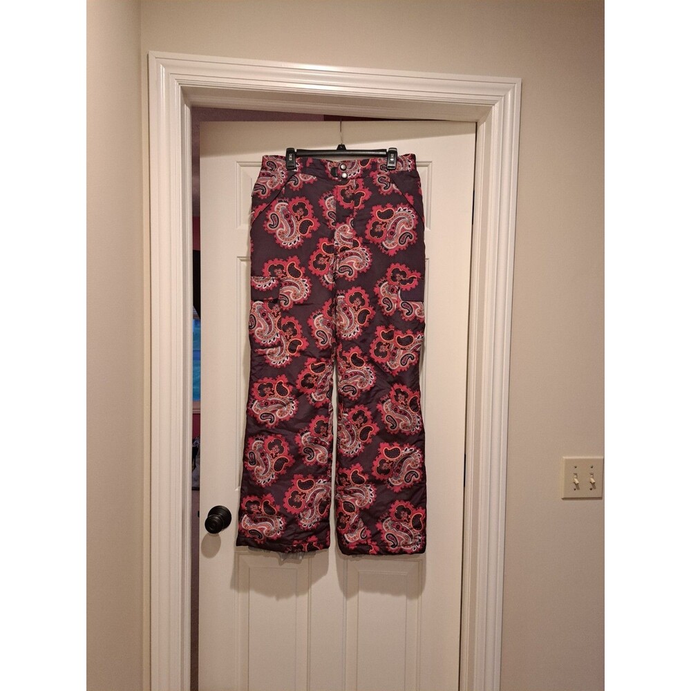 Snozu Glacier Shield Insulation Womens Snow Pants Size M/10 Pink Paisley